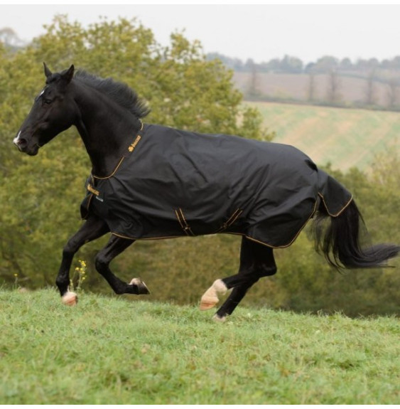 Derka Padokowa Dla Koni z Szeroką Szyją Irish Turnout 50g Black/Gold Bucas