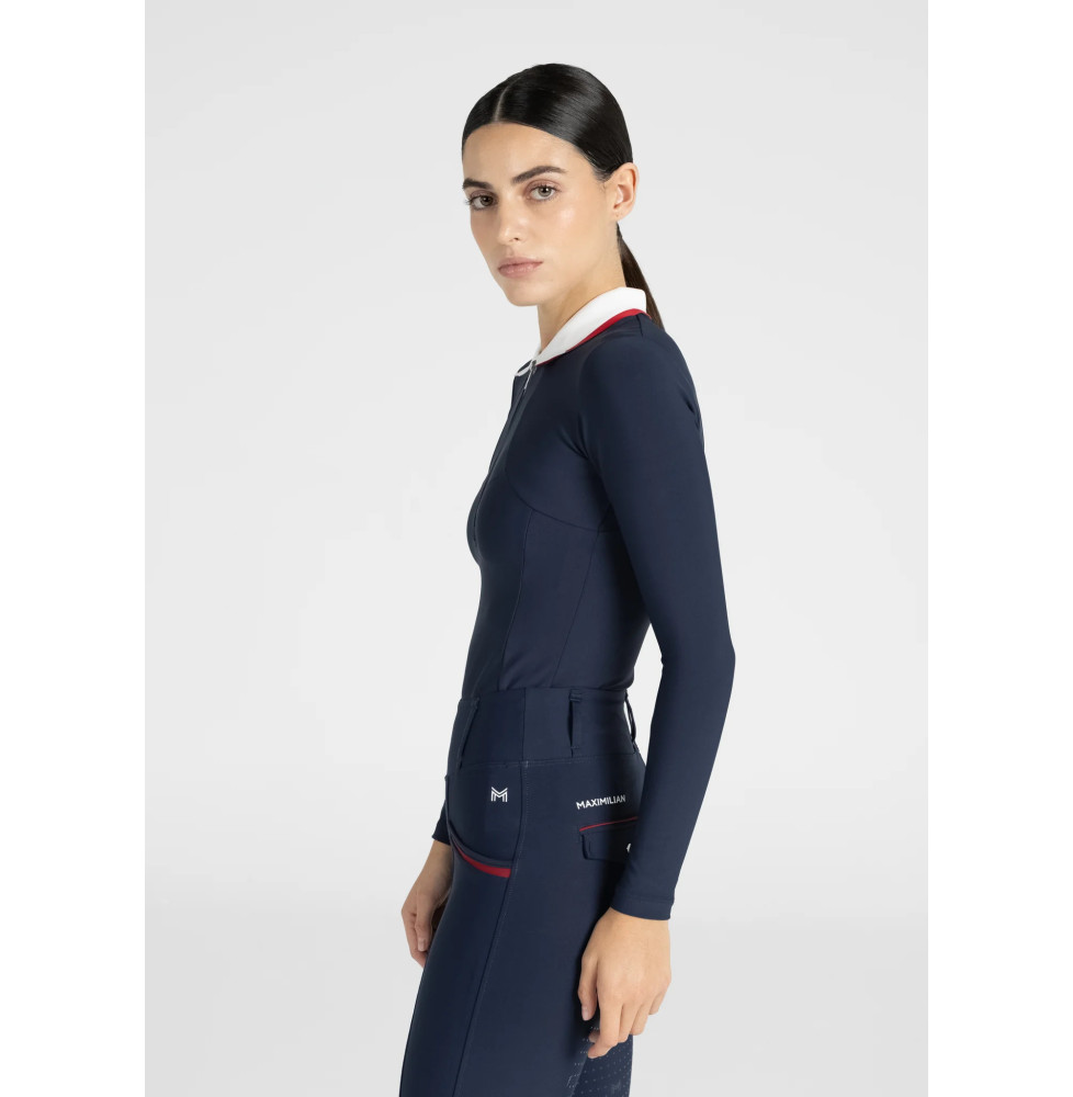 Bluzka z Długim Rękawem Concept Long Sleeve Polo Shirt (Navy) Maximilian Equestrian
