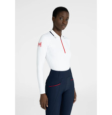 Bluzka z Długim Rękawem Concept Long Sleeve Polo Shirt (White) Maximilian Equestrian