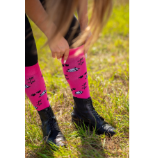 Podkolanówki jeździeckie Savio Pink Panda | HiHorse