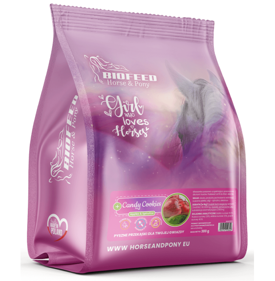Smaczki Candy Cookies Apples with spirulina BIOFEED Horse & Pony