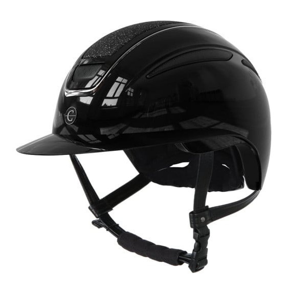 Kask Jeździecki Elite Polo Lakierowany Czarny Covalliero
