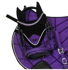 Brokatowe Nauszniki Deep Purple Ponyo Horsewear