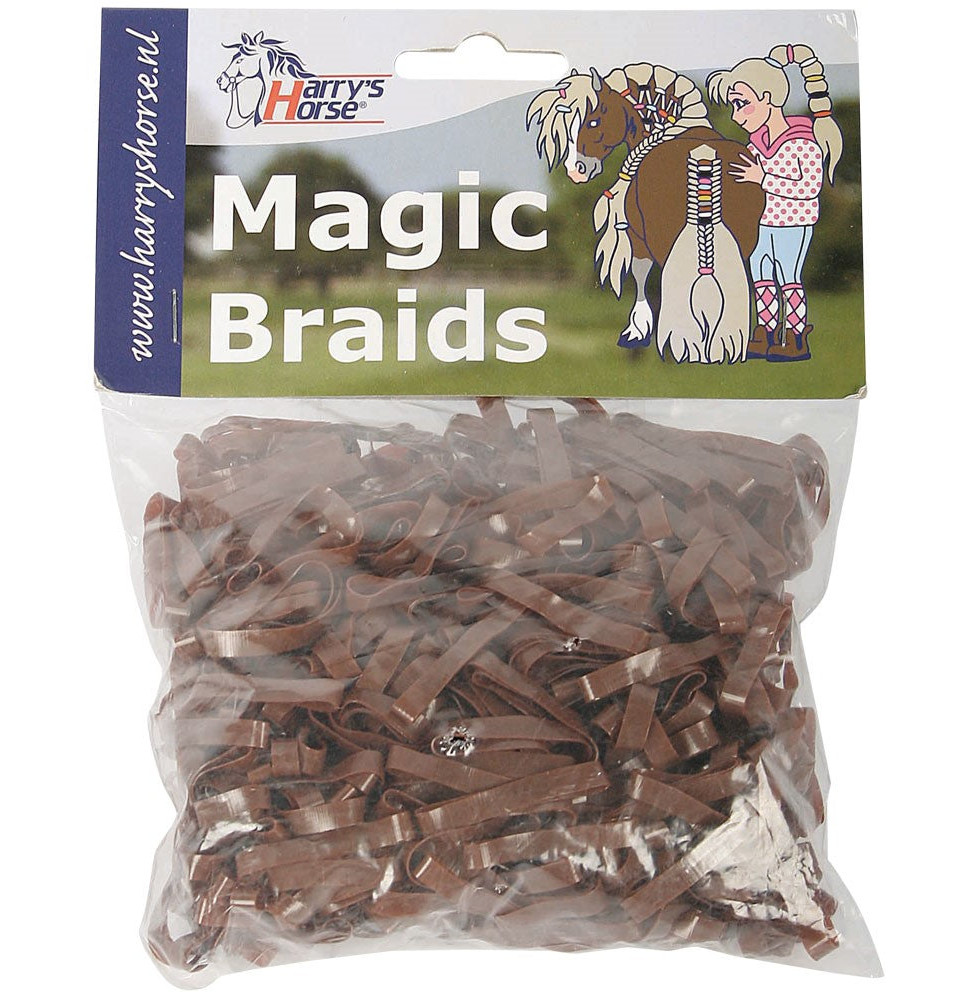 Silikonowe Kolorowe Gumki do Zaplatania Grzywy Magic Braids Harry's Horse