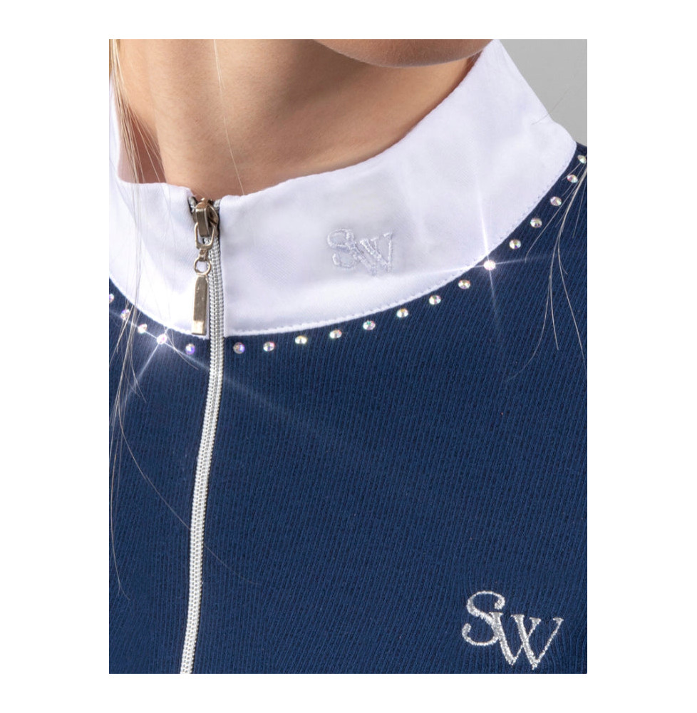 Koszula Konkursowa Premium Długi Rękaw z Kryształami Swarovski Silwear