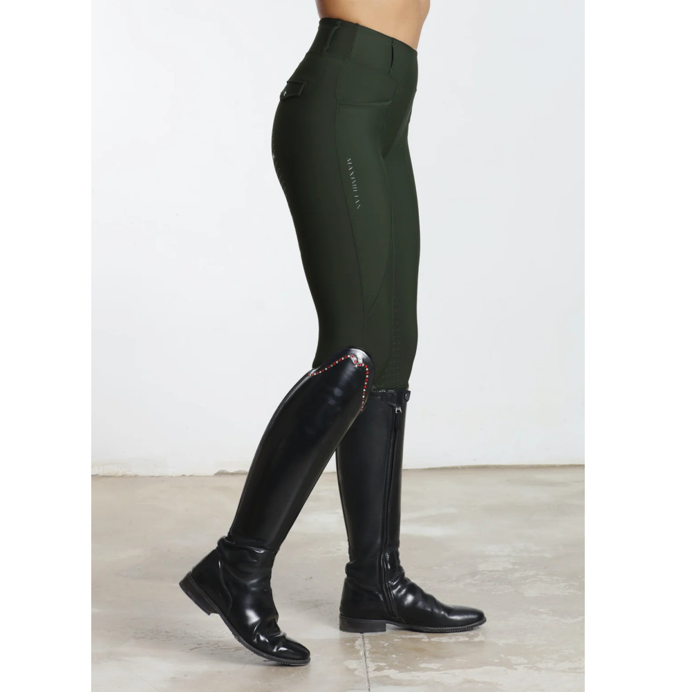 Legginsy Jeździeckie Pro Riding (Hunter Green) Maximilian Equestrian