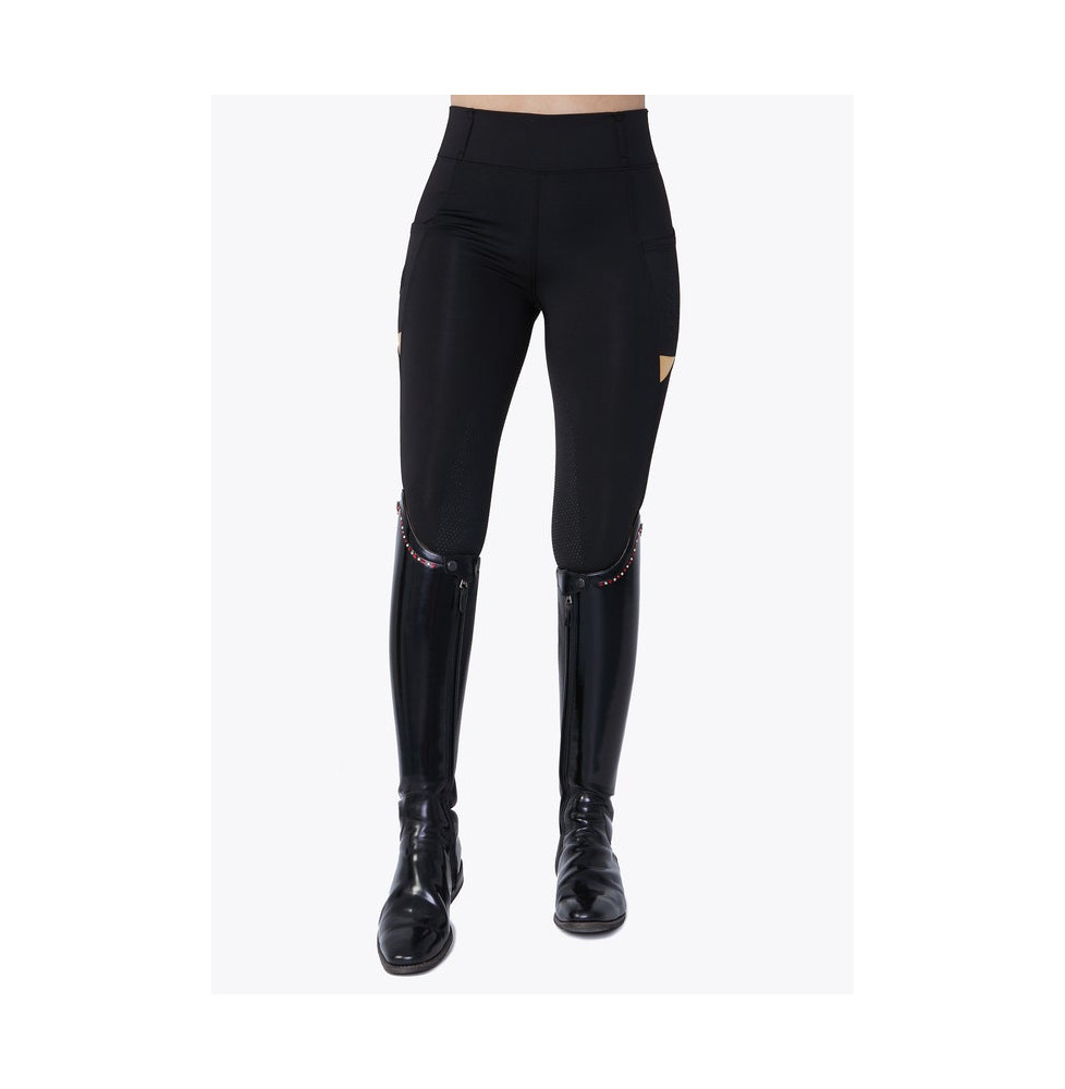 Legginsy Jeździeckie Tech Riding (Black/Gold) Maximilian Equestrian