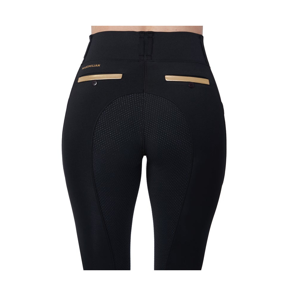 Legginsy Jeździeckie Tech Riding (Black/Gold) Maximilian Equestrian
