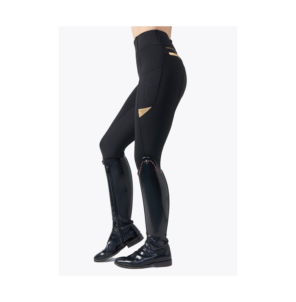 Legginsy Jeździeckie Tech Riding (Black/Gold) Maximilian Equestrian