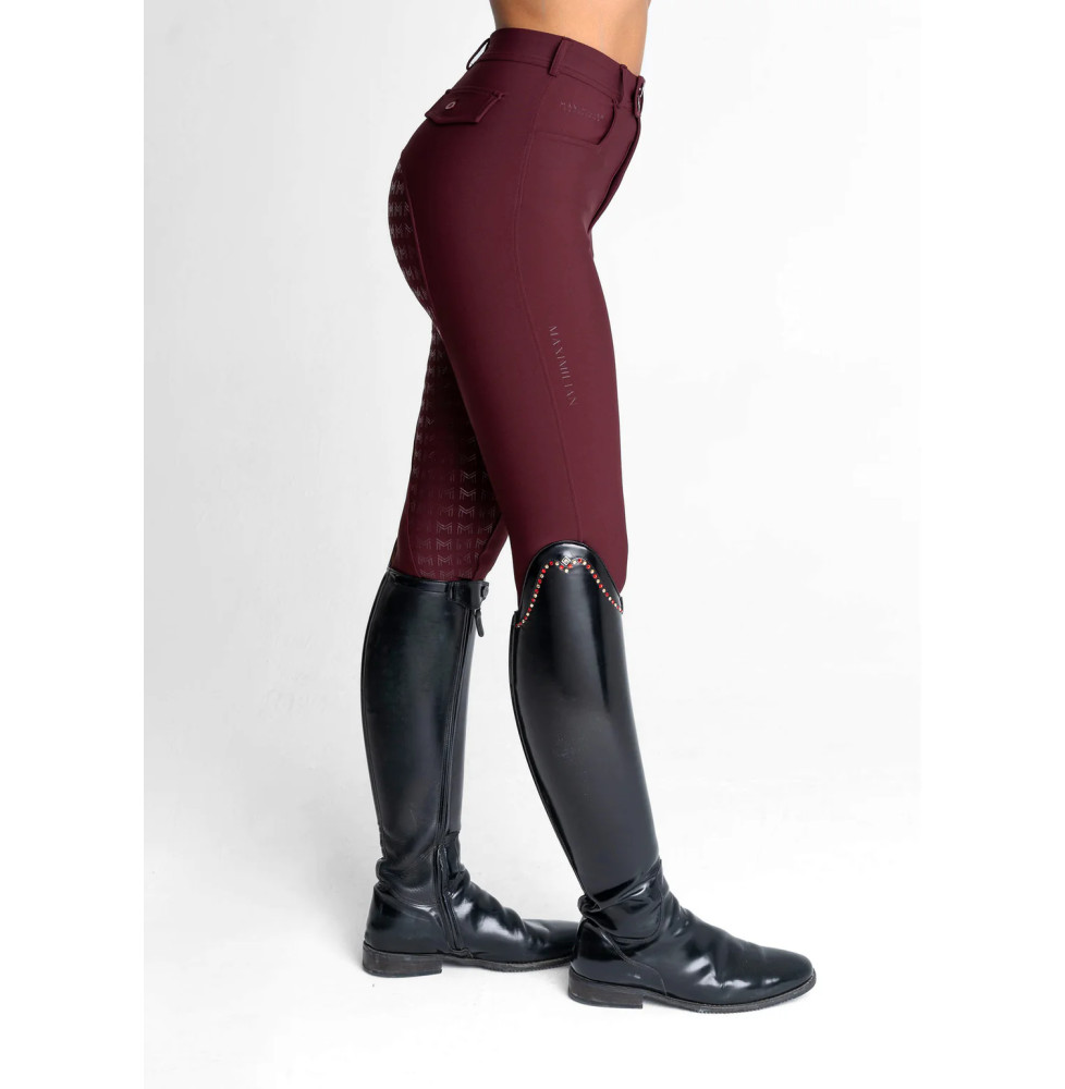 Legginsy Jeździeckie Pro Riding (Burgundy) Maximilian Equestrian