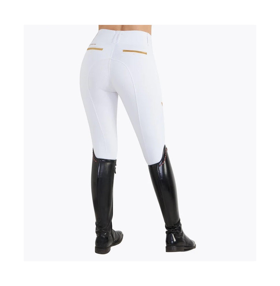 Legginsy Jeździeckie Tech Riding (White/Gold) Maximilian Equestrian
