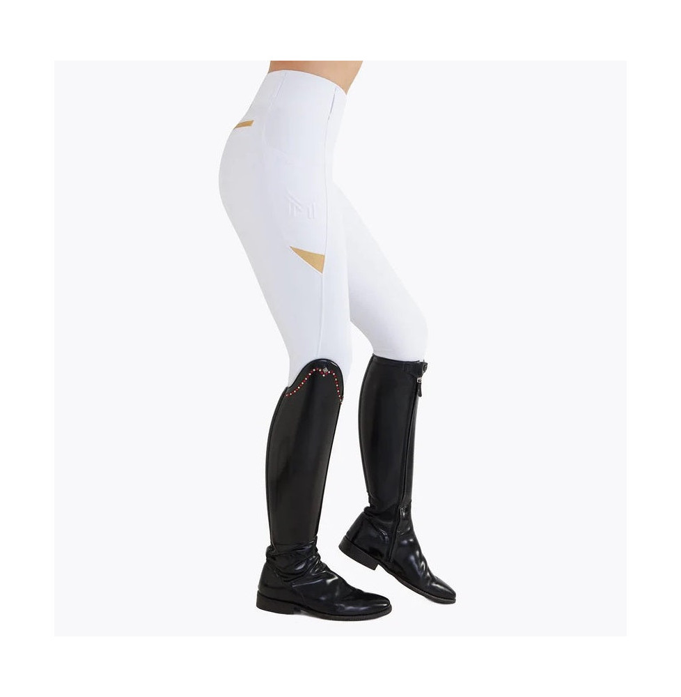 Legginsy Jeździeckie Tech Riding (White/Gold) Maximilian Equestrian