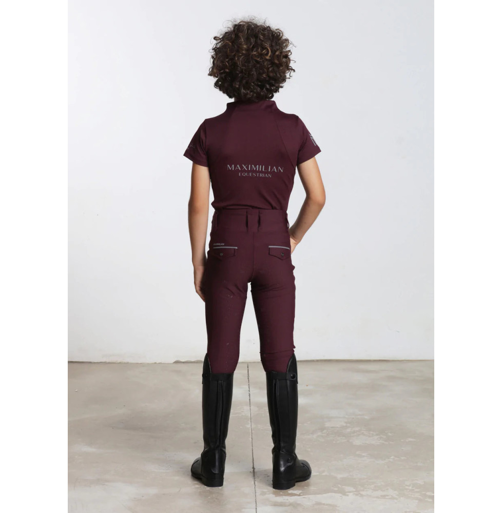 Młodzieżowe Legginsy Jeździeckie Pro Riding (Wine) Maximilian Equestrian