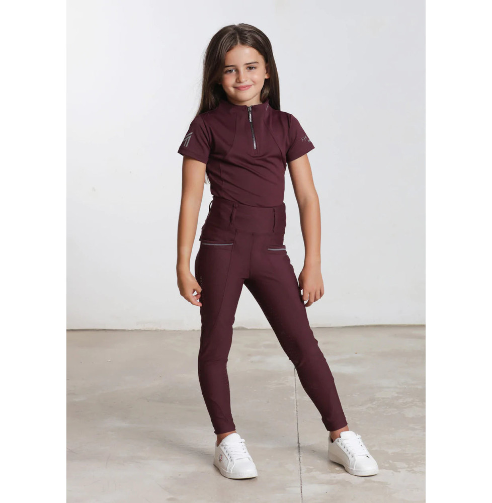 Młodzieżowe Legginsy Jeździeckie Pro Riding (Wine) Maximilian Equestrian