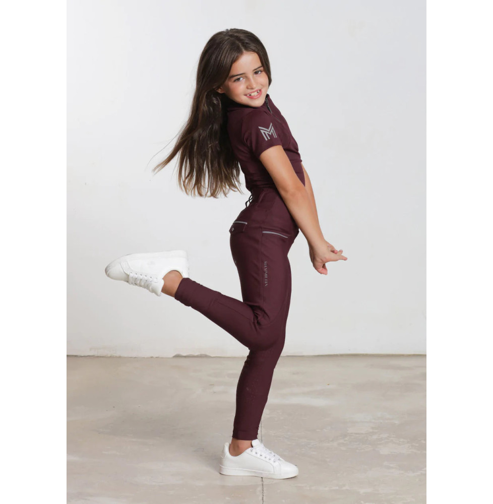 Młodzieżowe Legginsy Jeździeckie Pro Riding (Wine) Maximilian Equestrian