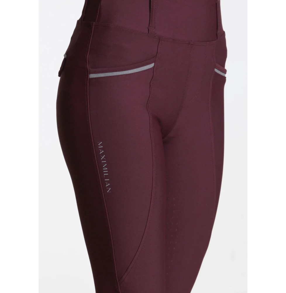 Młodzieżowe Legginsy Jeździeckie Pro Riding (Wine) Maximilian Equestrian