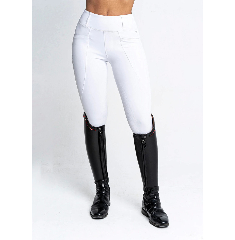 Zimowe Legginsy Jeździeckie (White) Maximilian Equestrian