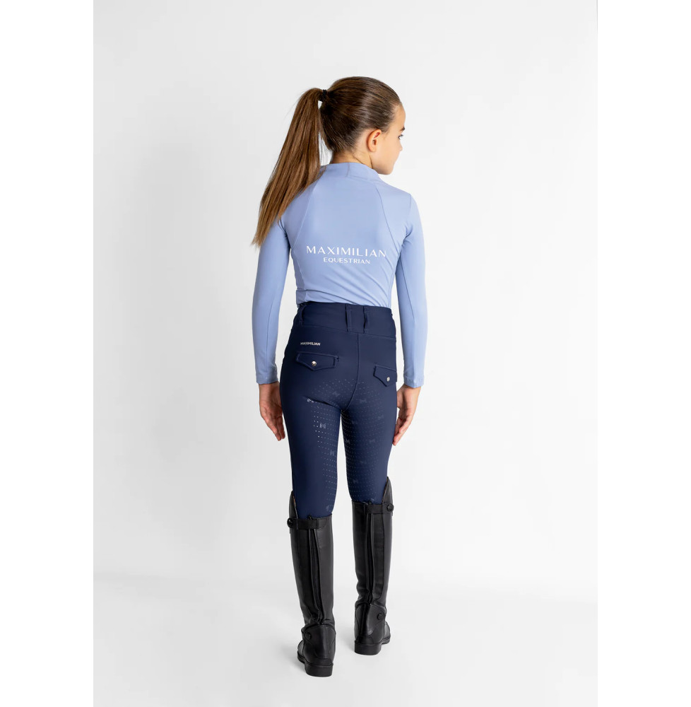 Młodzieżowa Bluzka z Długim Rękawem (Iris Blue) Maximilian Equestrian