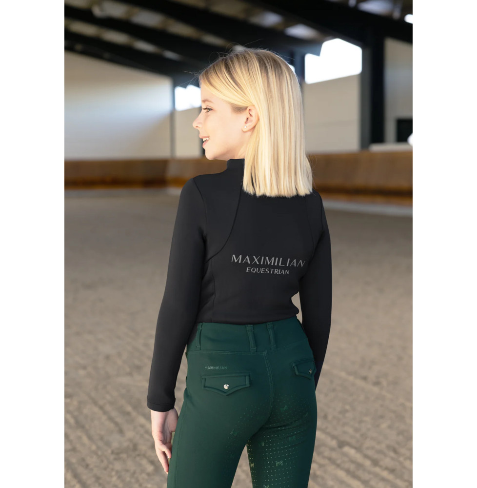 Młodzieżowa Zimowa Bluzka z Długim Rękawem (Black) Maximilian Equestrian