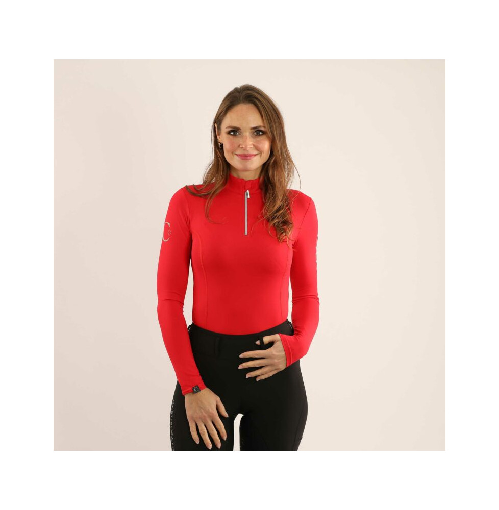 Bluzka z Długim Rękawem Caporto (Red) Carubina