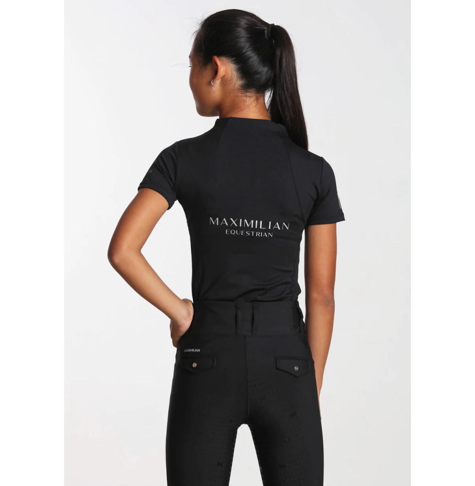 Młodzieżowa Bluzka z Krótkim Rękawem (Black) Maximilian Equestrian