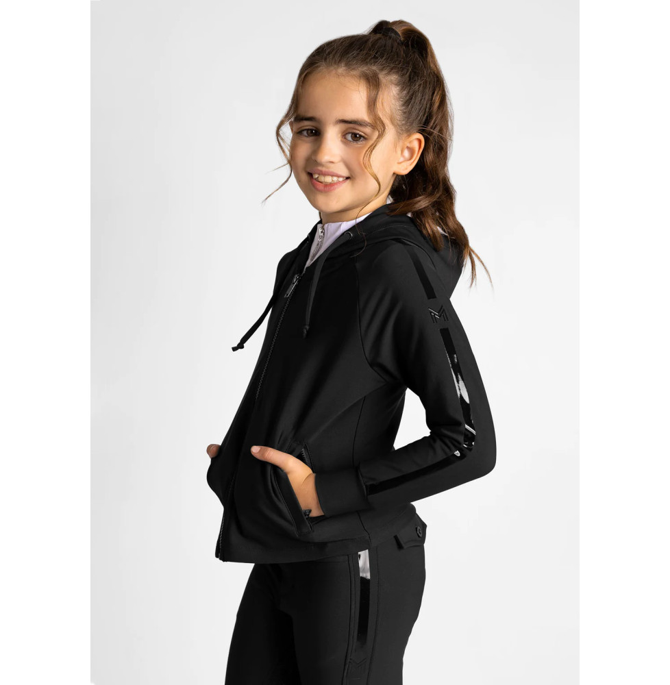 Młodzieżowa Bluza z Kapturem Reflection Zip (Black) Maximilian Equestrian