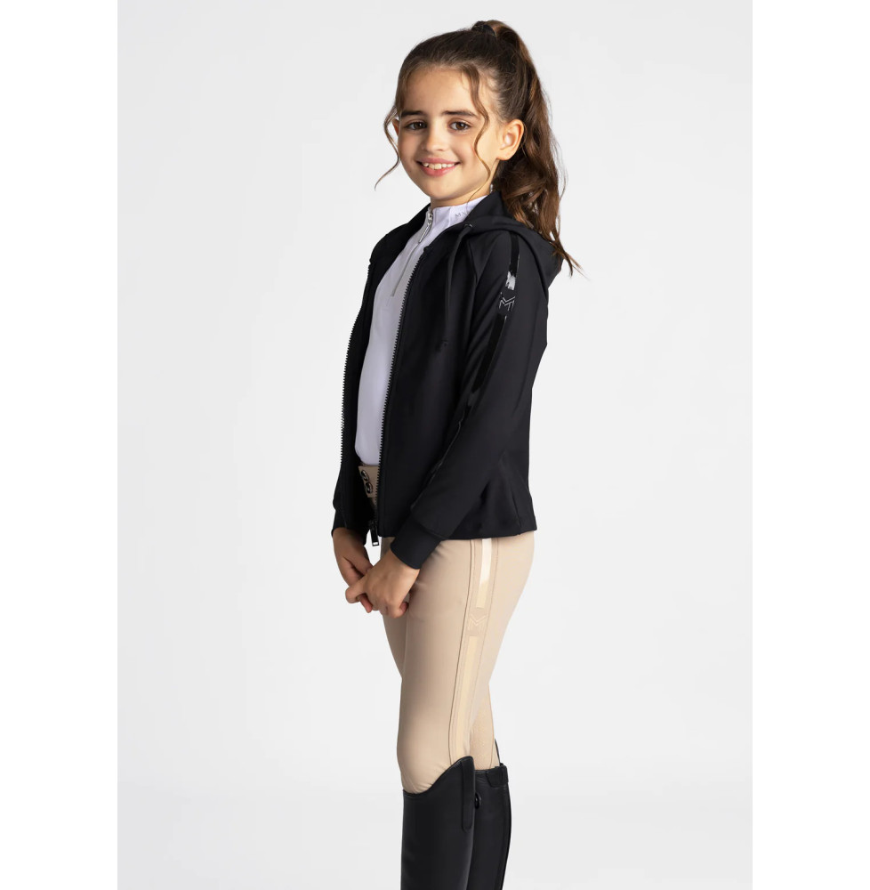 Młodzieżowa Bluza z Kapturem Reflection Zip (Black) Maximilian Equestrian