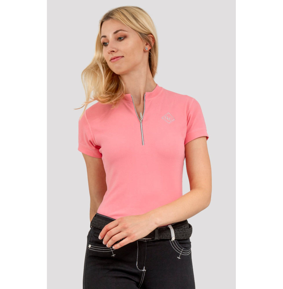 Koszulka Pół-Polo z Zamkiem Flamingo Pink Argento Optimal Silwear