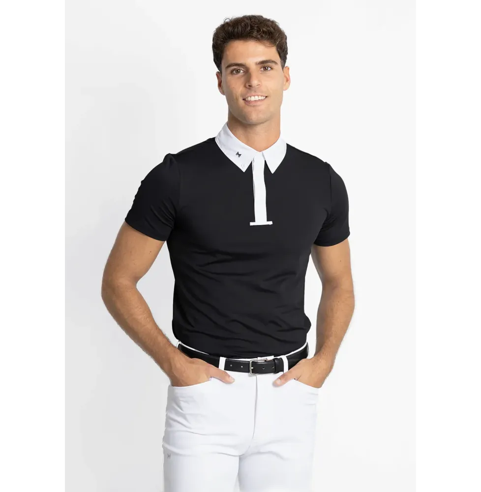 Koszula Konkursowa Męska z Krótkim Rękawem Active Competition (Black) Maximilian Equestrian