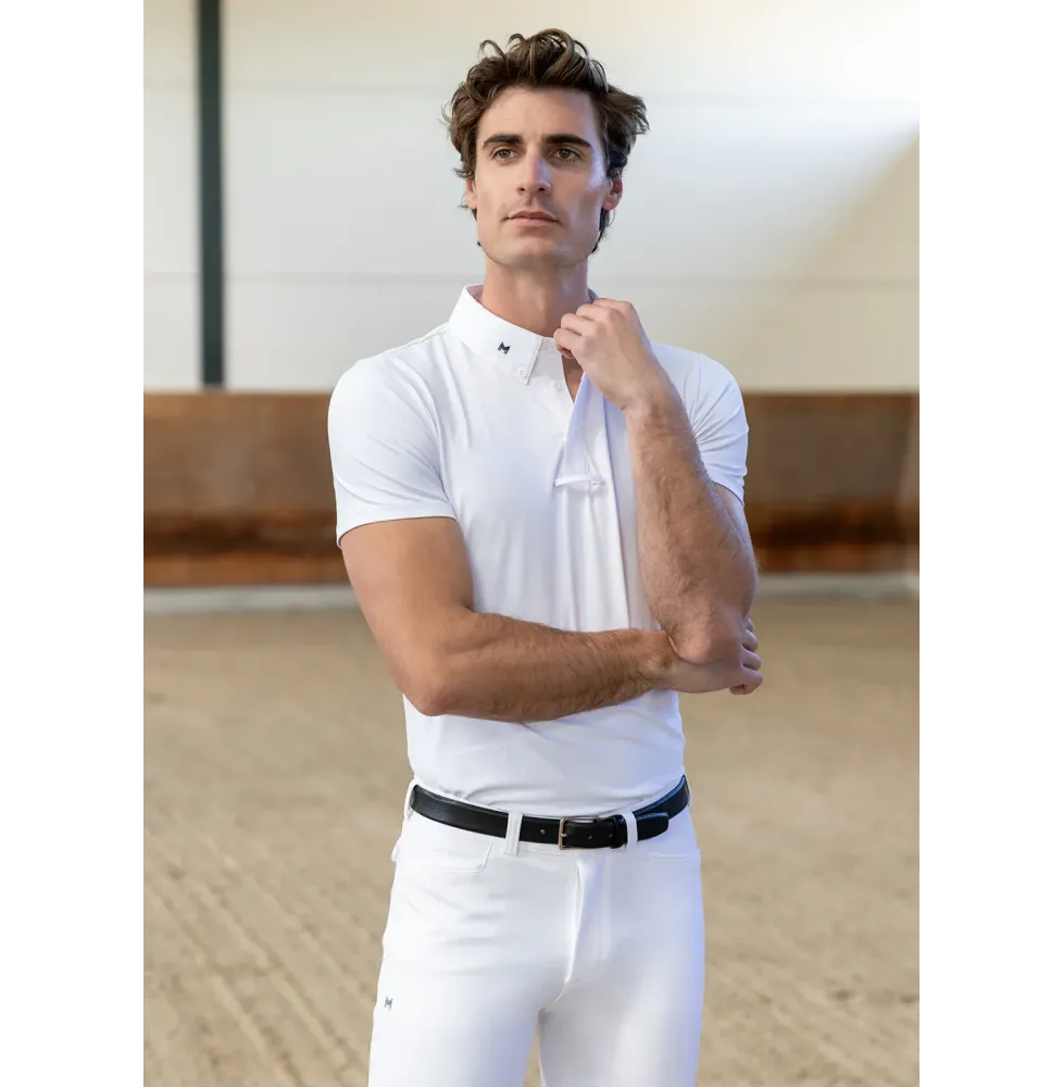 Koszula Konkursowa Męska z Krótkim Rękawem Active (White) Maximilian Equestrian