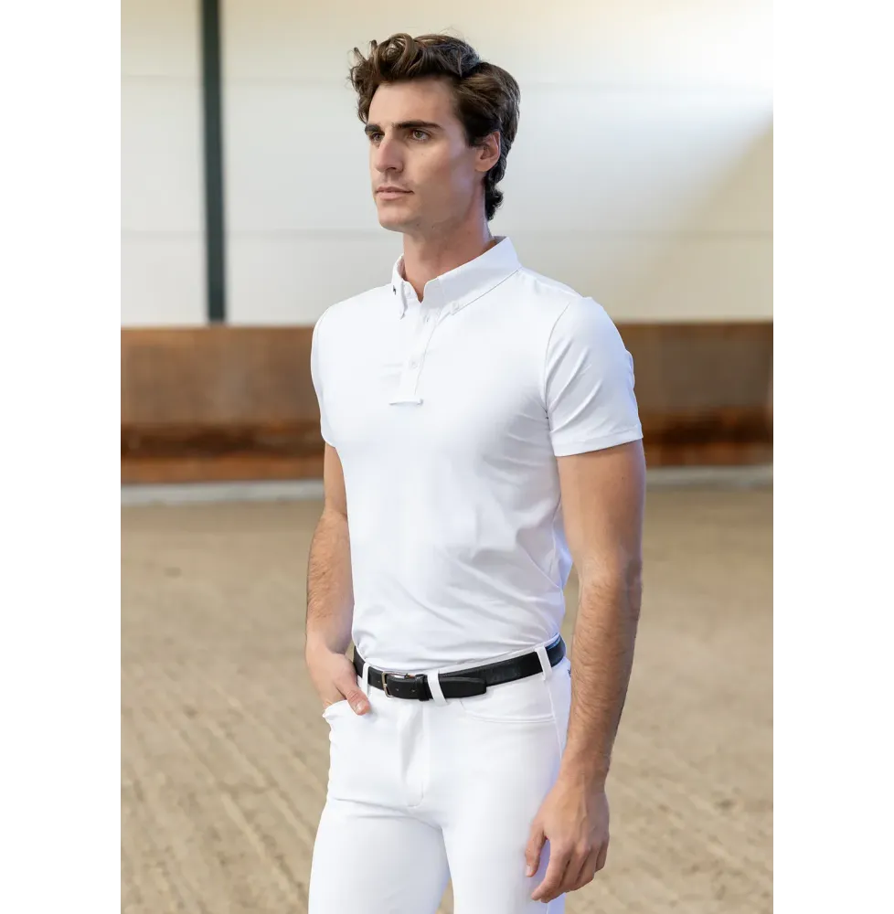 Koszula Konkursowa Męska z Krótkim Rękawem Active (White) Maximilian Equestrian