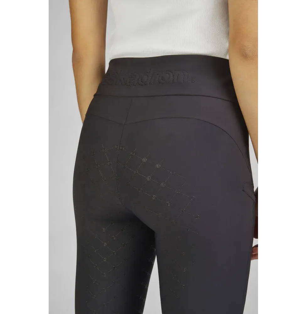 Legginsy Jeździeckie Pro Dynamic Black Eskadron